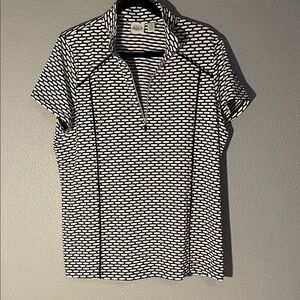 Zenergy golf by chicos Black and White Patterned Shirt XL